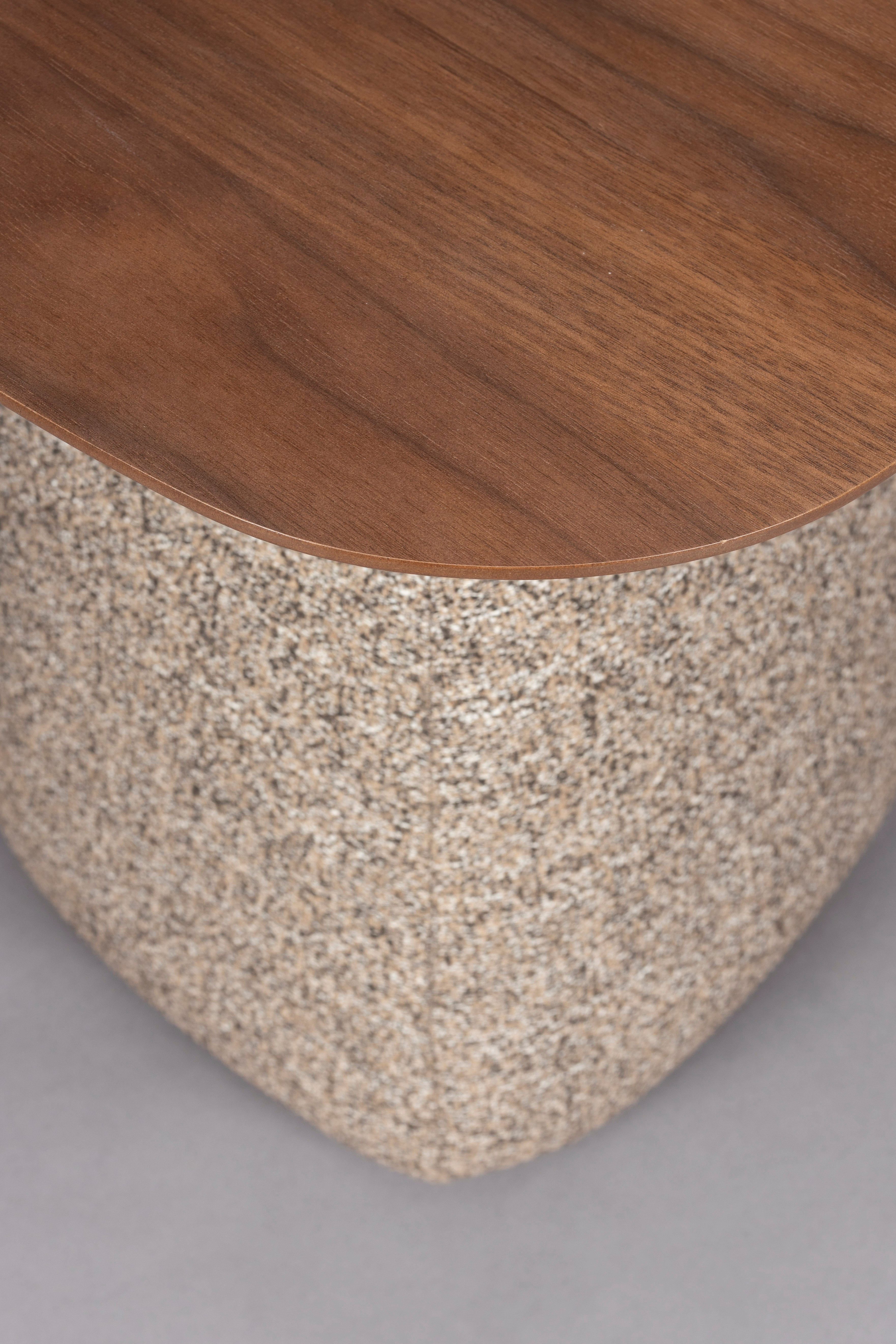 Dutchbone Shelly Cinnamon Boucle & Wood Side Table